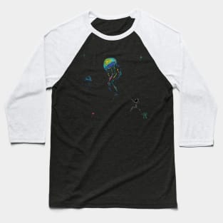 Jellyfish Flying Astronaut Baseball T-Shirt